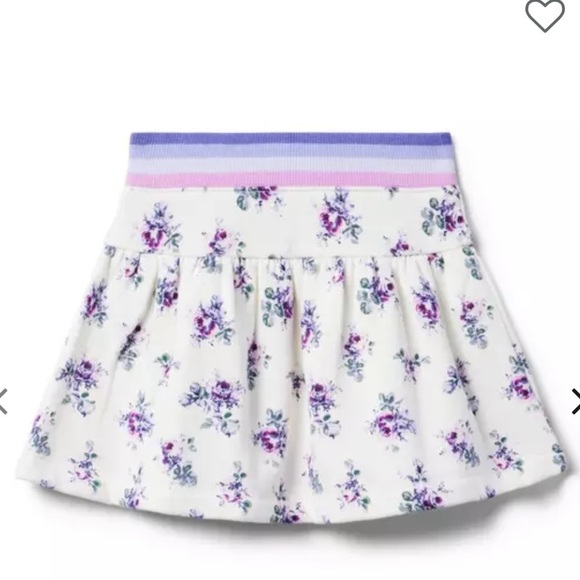 Janie and Jack Floral Skirt - Purple and White fleece skirt - Picture 2 of 5